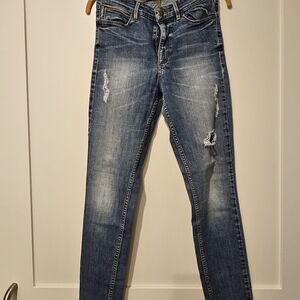 Guess Blue Distressed Skinny Jeans